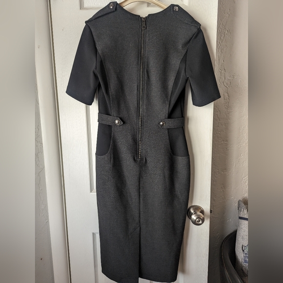 Burberry Grey & Black Short Sleeve Sheath Dress Size 6 us New with tag - Picture 3 of 8